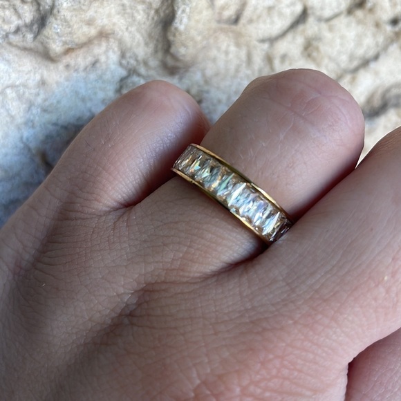 Cubic Zirconia Ring Jewelry Exquisite Wedding Engagement Band Gold Plated 8 New - Picture 11 of 14